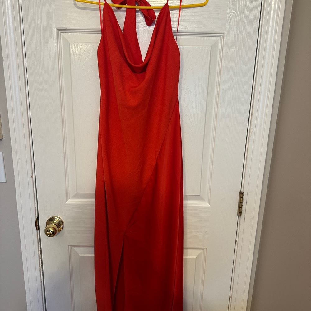 NEW Red Sleeveless Cowl Neck Slip Dress